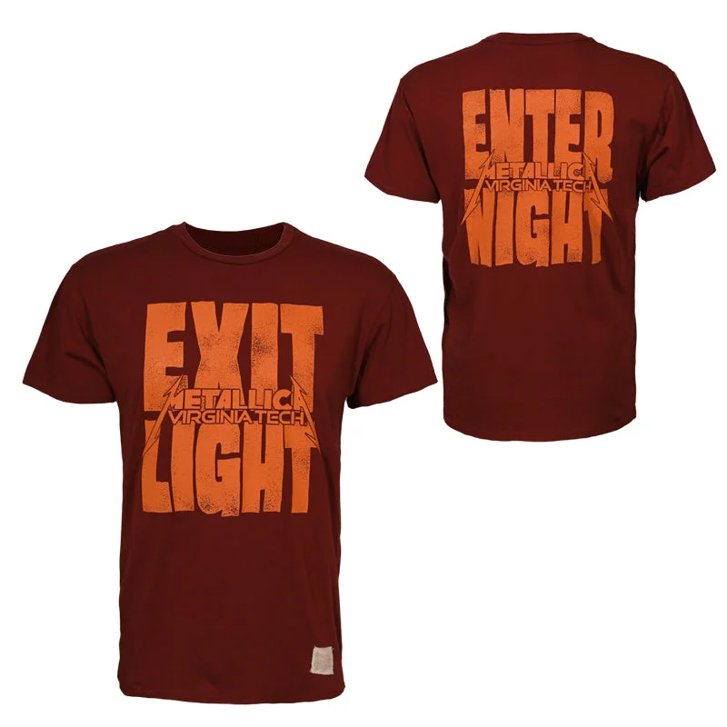 Virginia Tech x Metallica Original Vintage Exit Light Enter Night T-Shirt: Maroon