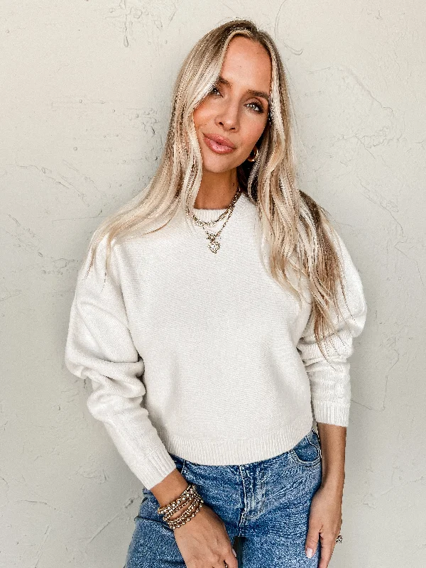 Basic Like Me Dolman Sweater-Cream