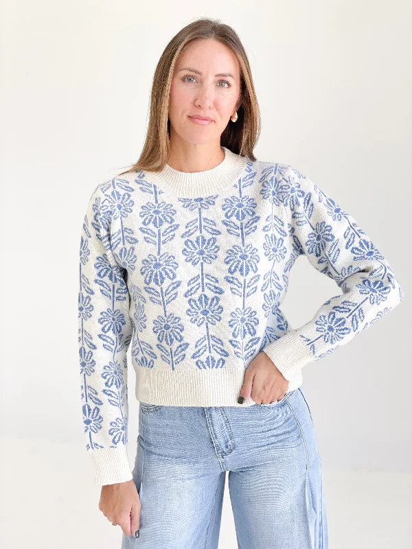 The Frenzy Sweater - Deep Baby Blue