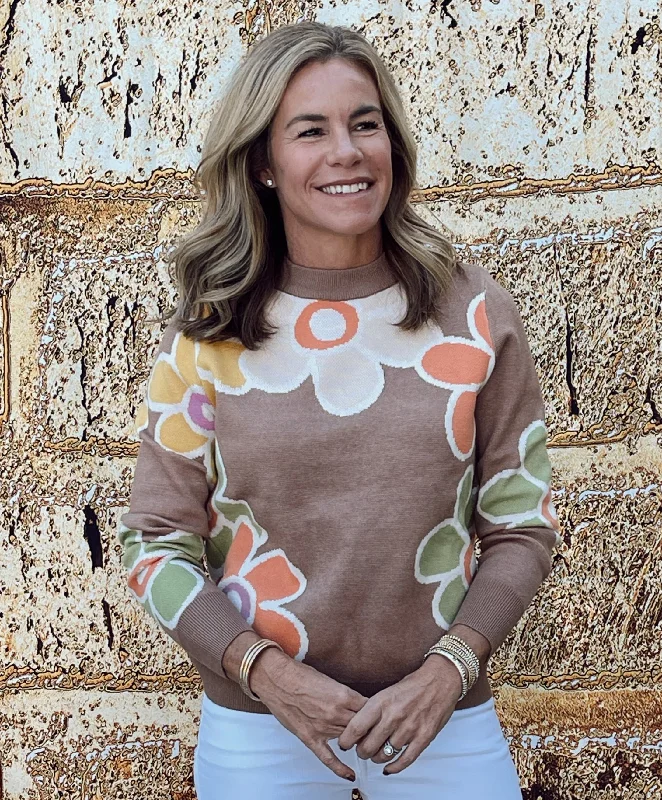 Fallon Flower Power Sweater | Brown