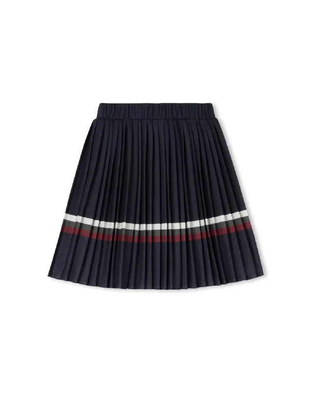 Alvin - Striped Pleated Sweatshirt Skirt