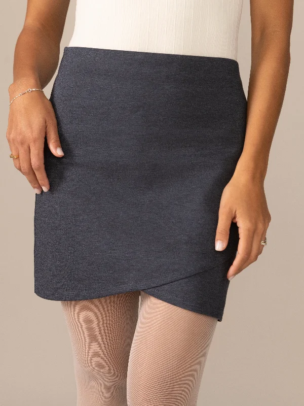 Tulip Ease Knit OTK Skirt in Heather Lake