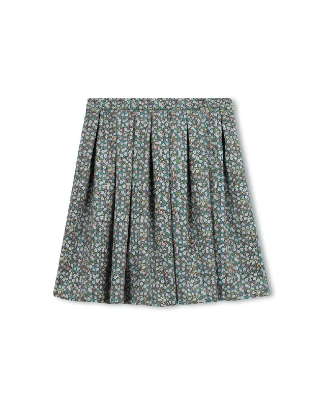 Celler - Floral Printed Corduroy Skirt