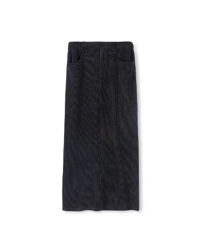 Corduroy Maxi Straight Skirt