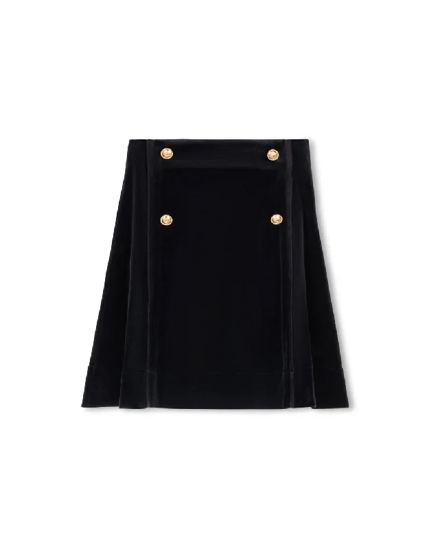 Core - Velour Button Skirt