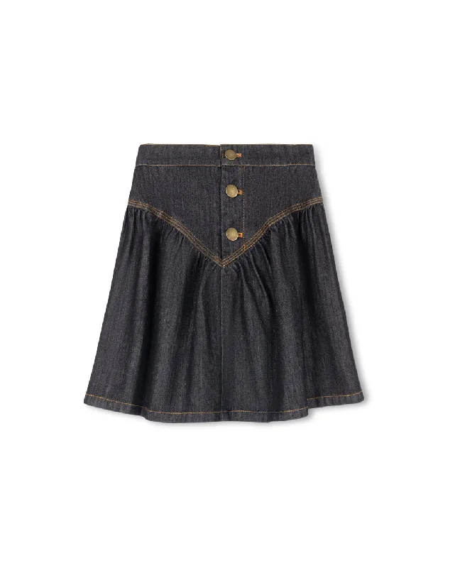 Denim V Detailed Skirt