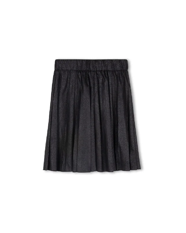 Filly Leather Suede Pleat Skirt