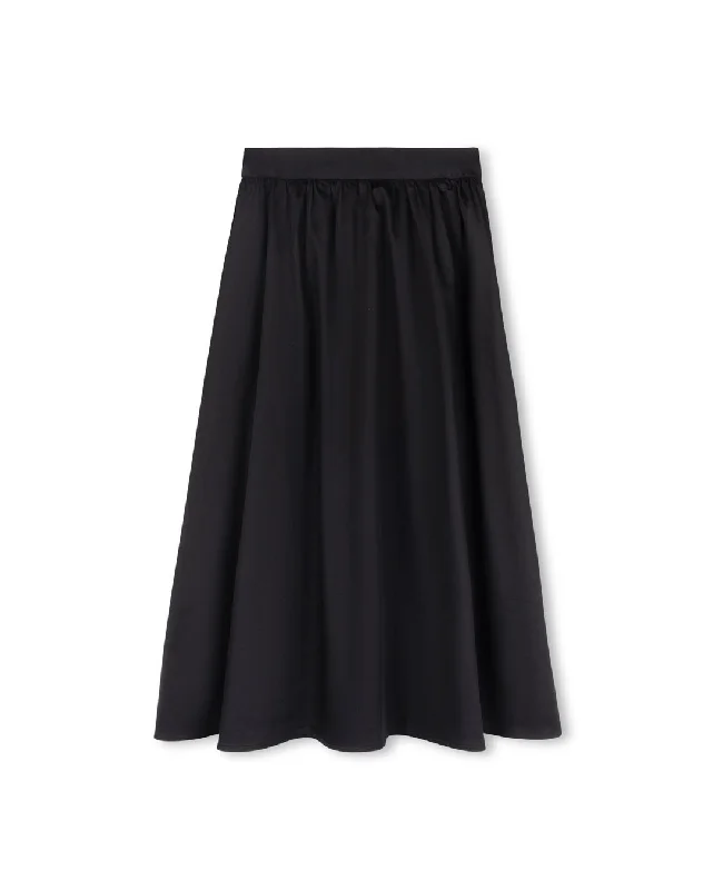 Font - Poplin Tiered Midi Skirt