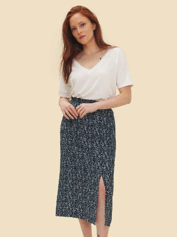 Kelly Meadow Flowers Midi Skirt