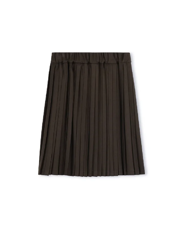 Manso - Wool Pleated Elastic Waisted Skirt