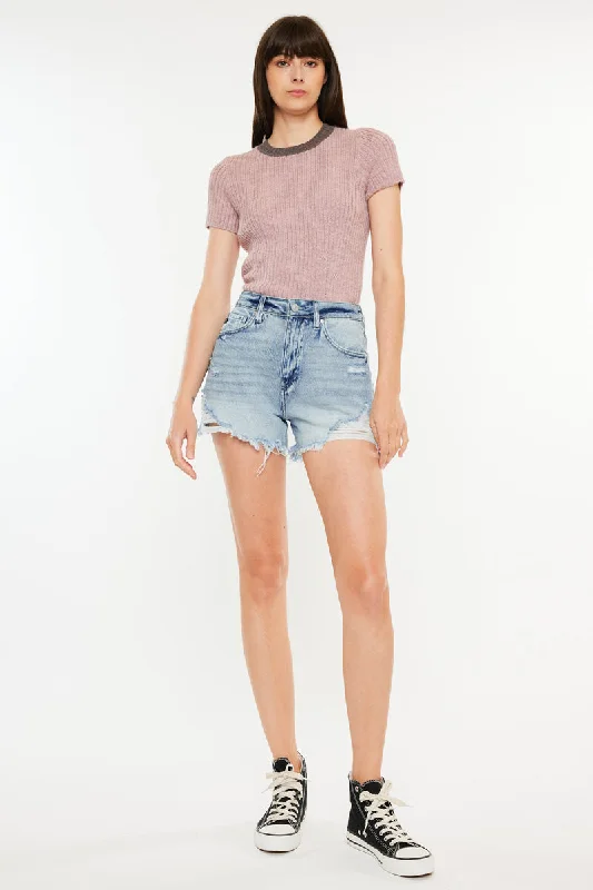 Sky High Rise Mom Shorts