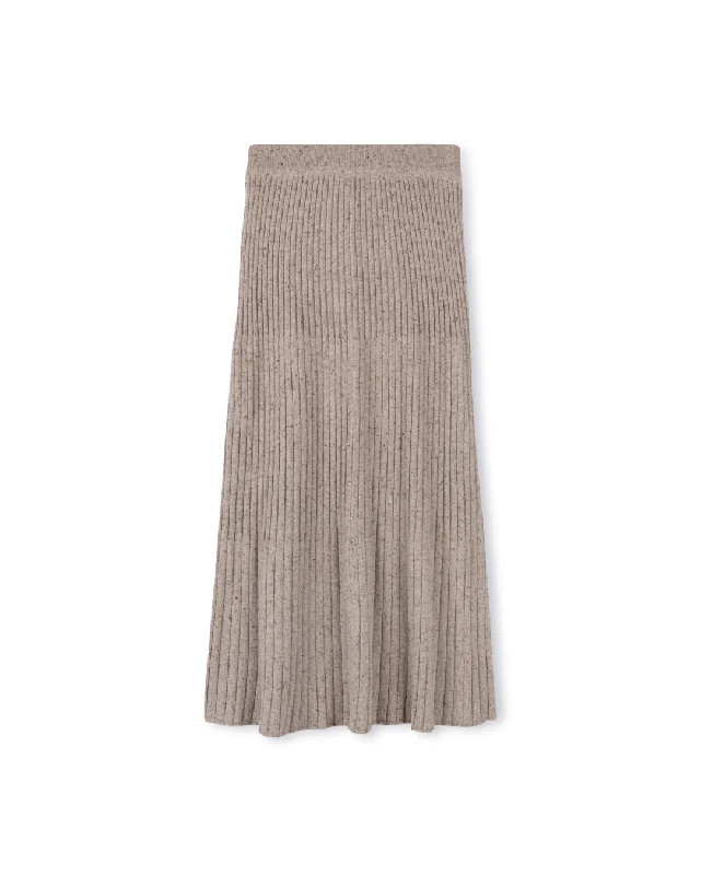 Speckled Knit Pleated Maxi Skirt