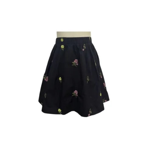 Troon - Embroidered Floral Flair Skirt