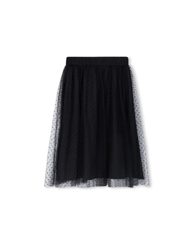 Velvet Dotted Tulle Skirt