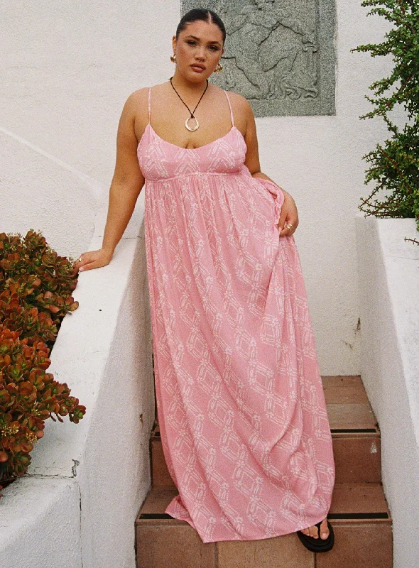 Seabreeze Maxi Dress Pink Curve