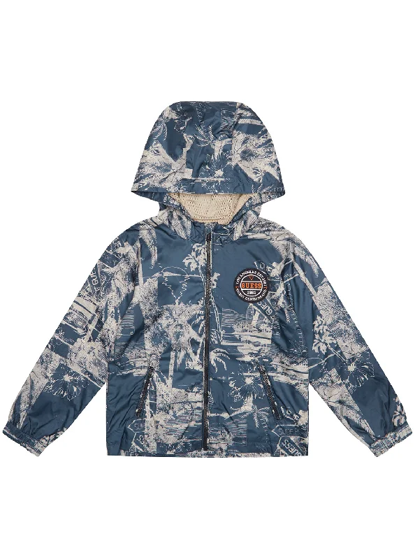 Navy Island Print Windbreaker (2-7)