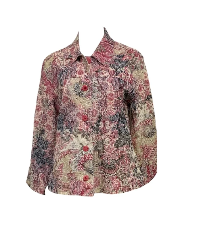 Rebecca Malone Women's Jacket Paisley Pink M