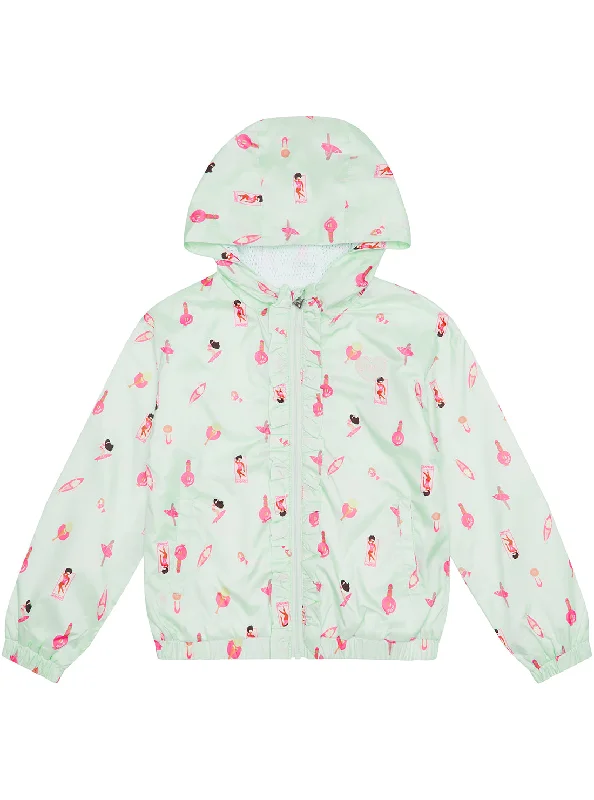 Summer Days Print Hooded Windbreaker Jacket