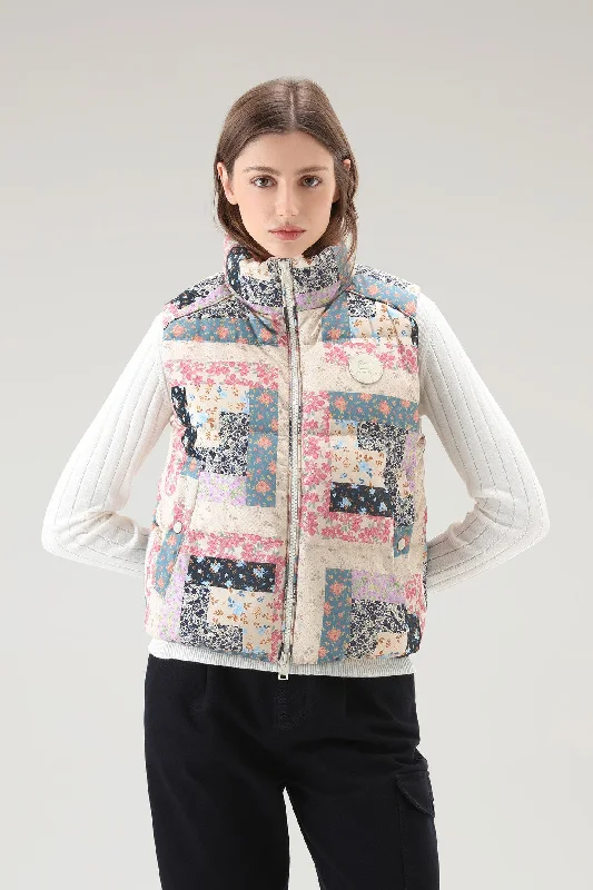 Pennsylvania Quilted Vest with Patchwork Print CREAM PATCHWORK