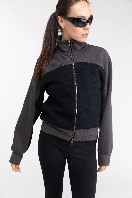 COLOUR BLOCK ZIP-UP JACKET